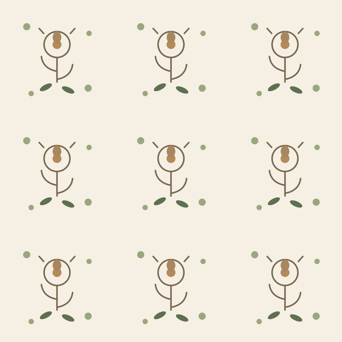A 3×3 repeat of the pattern tile — the reference check before sending a file to print